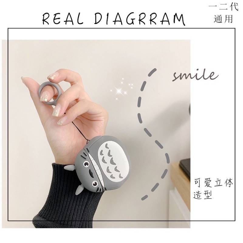 Vỏ Bảo Vệ Tai Nghe Airpods Pro Hình Totoro