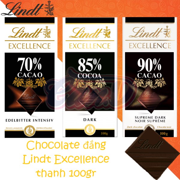 Chocolate Lindt Excellence &amp; Swiss Classic thanh 100gr