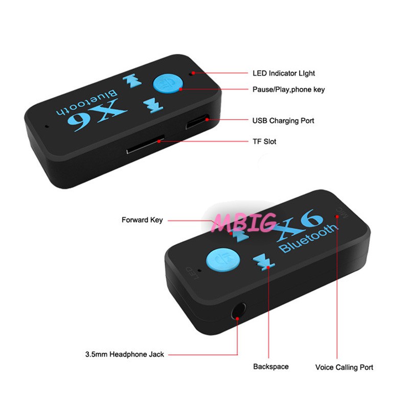 MG Wireless Bluetooth 3.5mm AUX Audio Stereo Music A2DP Car Handsfree Receiver Adapter @vn