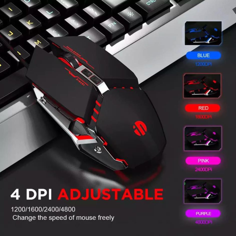 Chuột Máy Tính Có Dây USB Inphic PW2 - Chính Hãng Với Đèn Nền RGB Tiện Dụng, 4800 DPI cho game thủ chuyên nghiệp