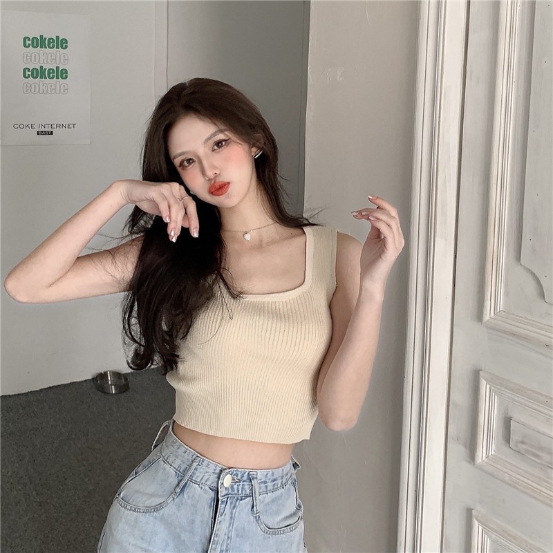 Porozi  Áo len  cho nữ không tay màu trơn 7 màu thời trang Hàn Quốc