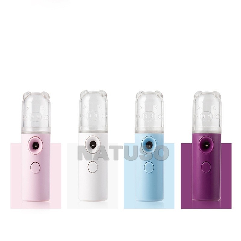 Máy phun sương tạo độ ẩm xông tinh dầu xịt khoáng mini cầm tay để bàn nhỏ gọn có đèn nhiều màu – Natuso B12
