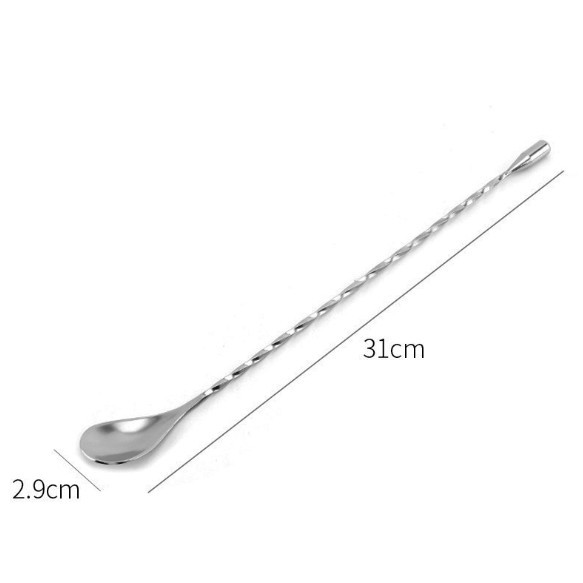 Thìa bar inox giọt nước 30cm (bar spoon 30cm) thích hợp cho các mixologist