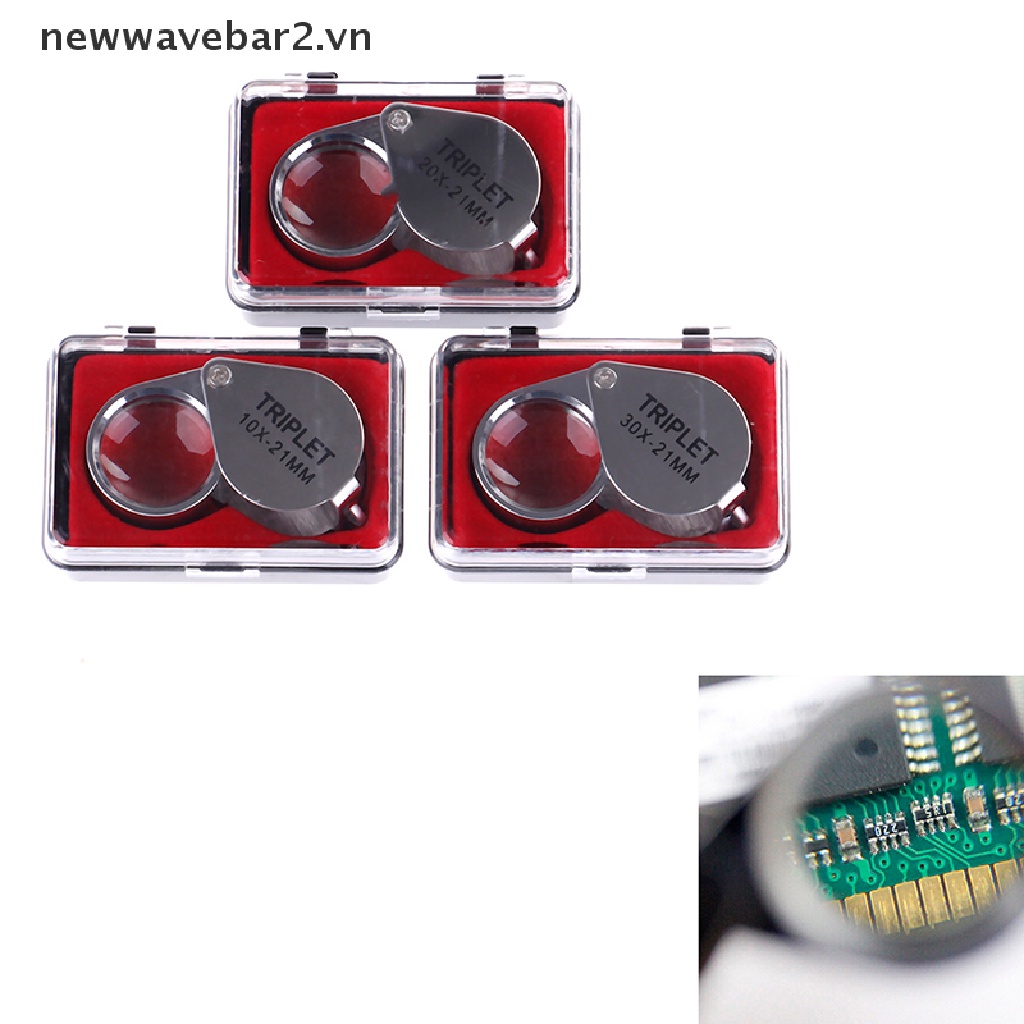 Hộp Kính Lúp Đựng Trang Sức Đính Đá Giả Kim Cương