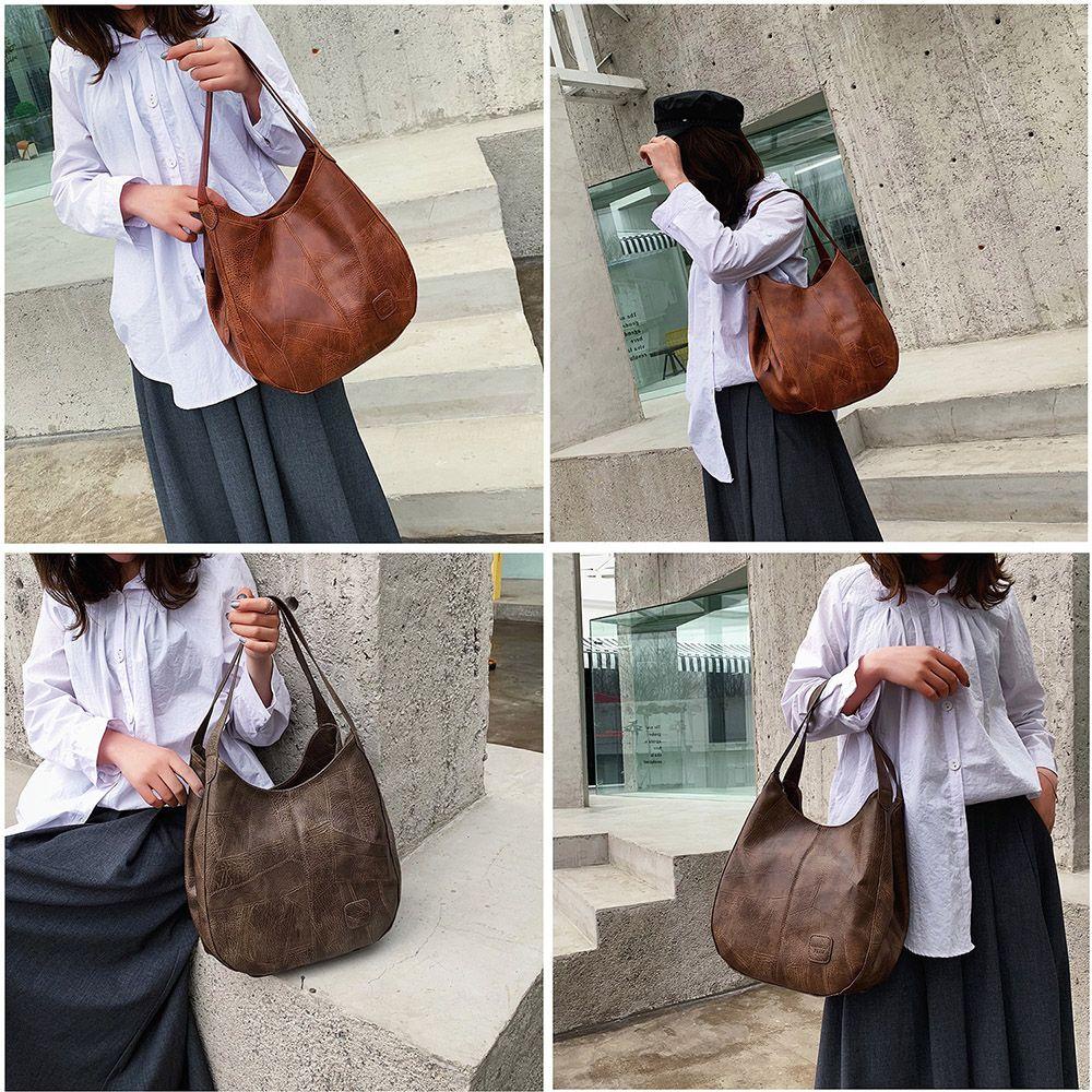 Ebinlands Túi Xách Da PU Thiết Kế Thời Trang Sang Trọng Có Tay Cầm Hàng Đầu