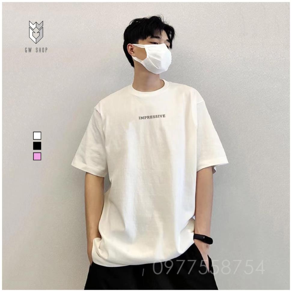 Áo thun Unisex Cotton hàn quốc Impressive , áo phông nam nữ tay lỡ form rộng - GW Shop *