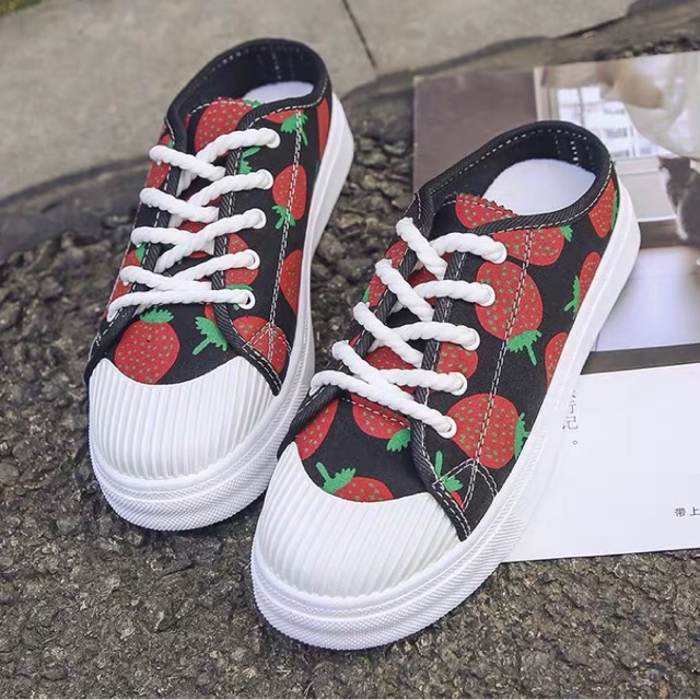 Giày sục thể thao hở gót trái dâu ( có video + ảnh thật ở cuối link)