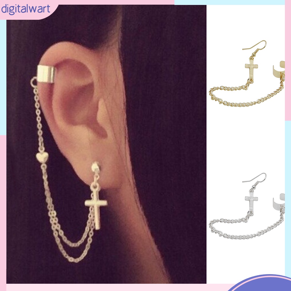 Khuyên Vành Tai Kim Loại Hình Chữ Thập Thời Trang Cho Nữ