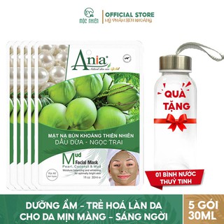 Combo 5 gói mặt nạ bùn khoáng Dầu Dừa Ngọc Trai Ania Gold 30ml.