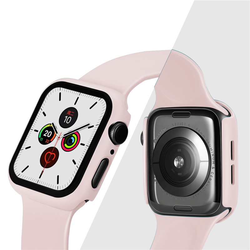 Ốp Case Thinfit &amp; Kính Cường Lực cho Apple Watch Series 6/SE/5/4 (Size 40/44mm).