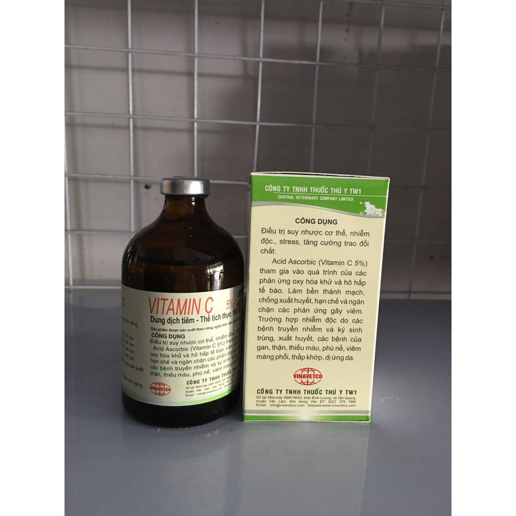 Vitamin C 5% tăng cường hệ miễn dịch cho vật nuôi  TW1 - chỉ dùng trong thú y