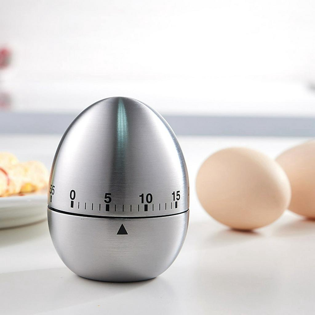 SJJL Đồng hồ hẹn giờ nấu ăn bếp hình quả trứng / táo bằng thép không gỉ