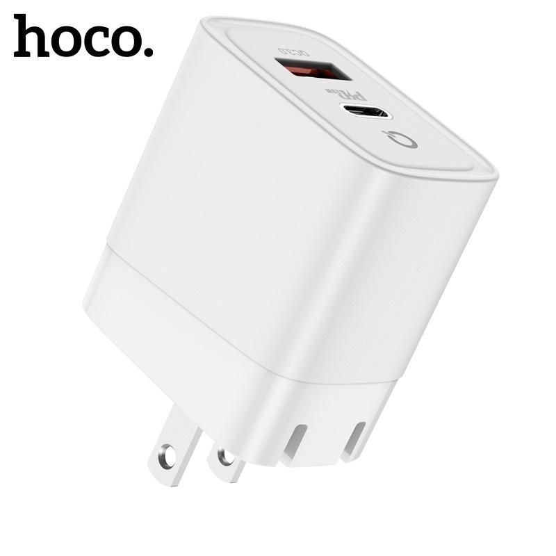 Củ sạc nhanh Hoco DC38 chân dẹt gấp gọn cổng USB/Type-C sạc nhanh PD20W đèn Led báo sạc