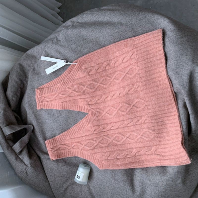 (ORDER) Áo len vest gile nữ vặn thừng mềm mịn dày dặn ấm áp vintage Hàn Quốc | BigBuy360 - bigbuy360.vn