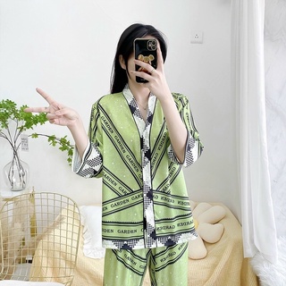 Bộ Lụa Mặc Nhà Pijama Nữ Cổ V Lụa Xước Chất Lụa Cao Cấp Mát Mềm Mịn  LovelyPhan Pijama