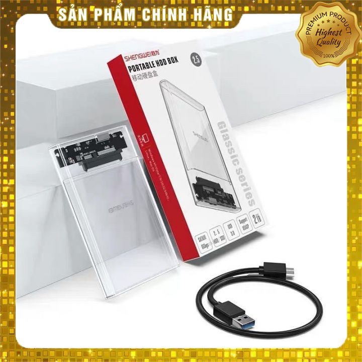 [HÀNG CHÍNH HÃNG] Box Ổ Cứng 2.5'' Shengwei - 1001K Sata 3.0 [Trong Suốt] - Dùng Cho HDD, SSD - Bảo Hành 12 Tháng