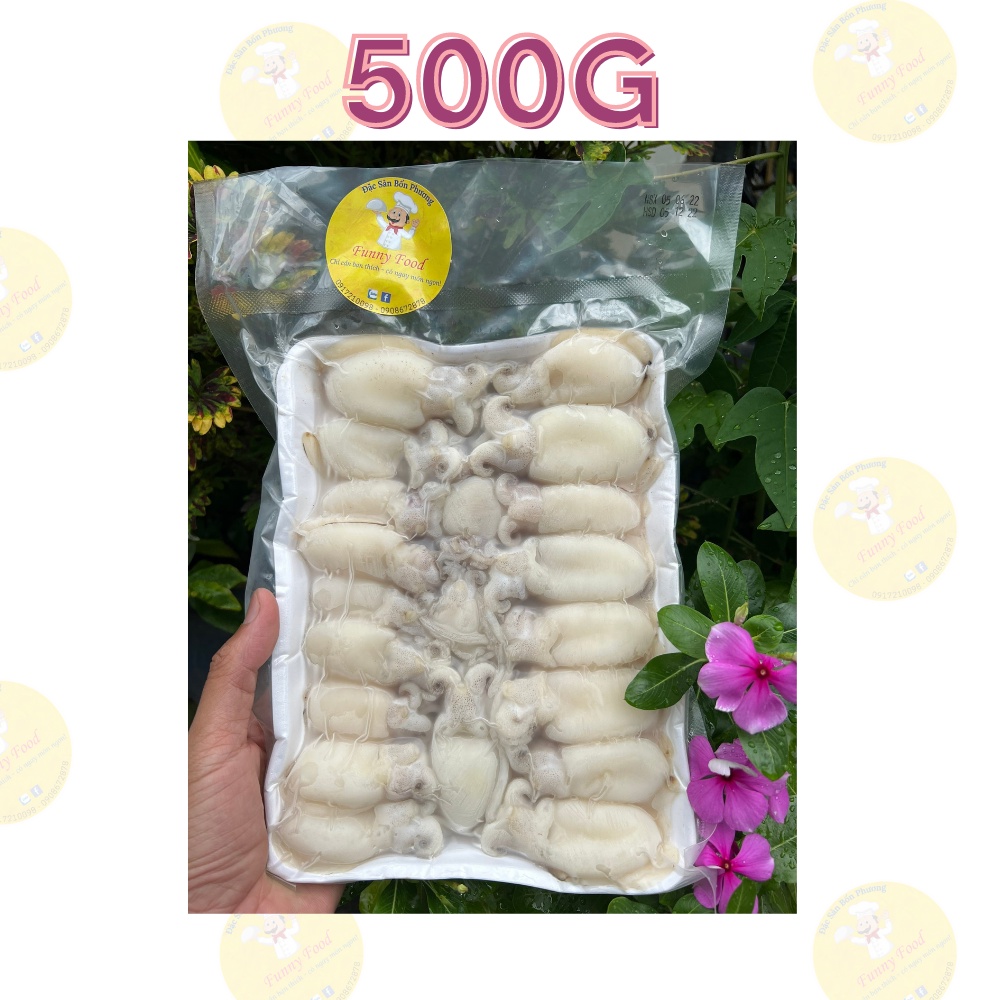 Mực Bầu Baby Làm Sạch – Mực Bầu Tươi Hấp, Nướng, Thả Lẩu – [Ship Hỏa Tốc HCM] – Funnyfood