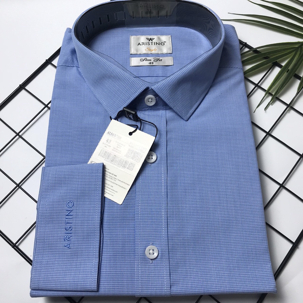 Áo sơ mi nam ARISTINO dài tay sợi tre dáng ôm als60708