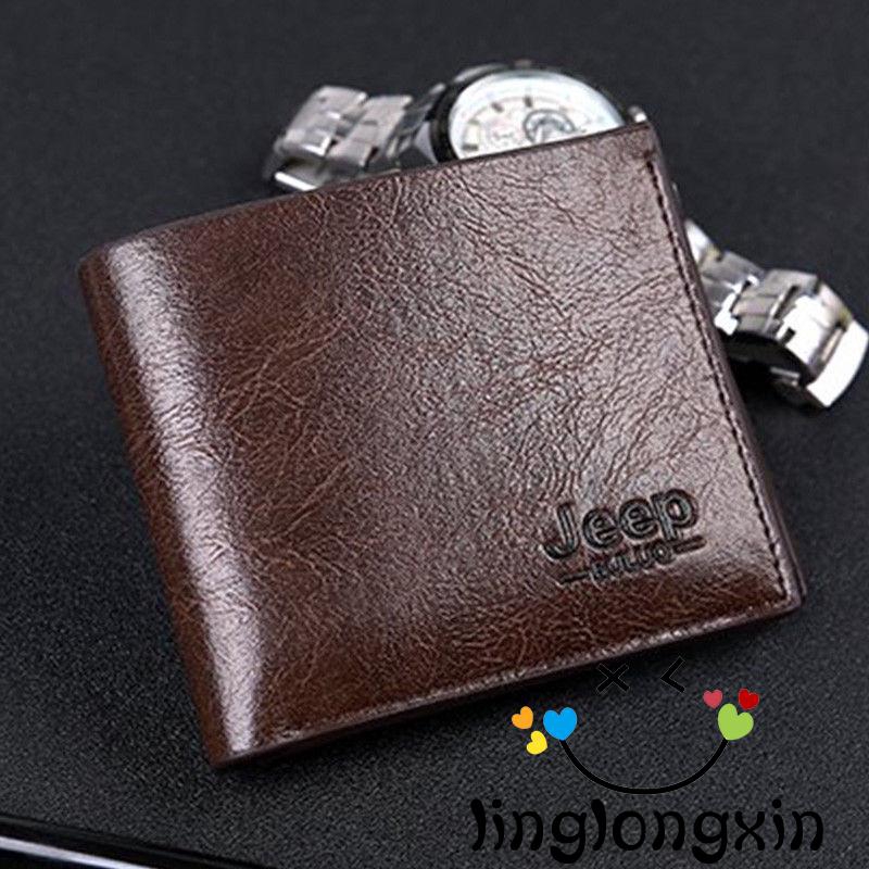 ♟New Men´s Retro PU Leather Bifold Wallet Slim Multi-function Purse With ID Windows