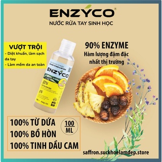 Nước Rửa Tay Sinh Học ENZYCO Không Khô Da Sát Khuẩn Lên Men Từ Dứa Bồ Hòn Diệt - Hương Cam 100ml và 250ml