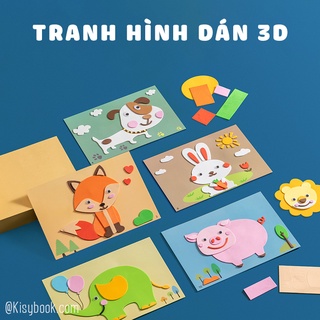 Đồ chơi dán hình 3D tương tác cho bé từ 2 Tuổi - 6 chủ đề - 1 SET 12 Hình | Dán nhiều lần - Xốp mềm an toàn