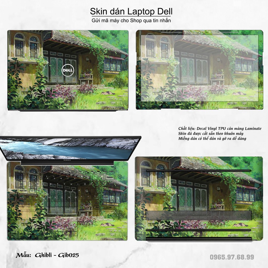 Skin dán Laptop Dell in hình Ghibli anime (inbox mã máy cho Shop)