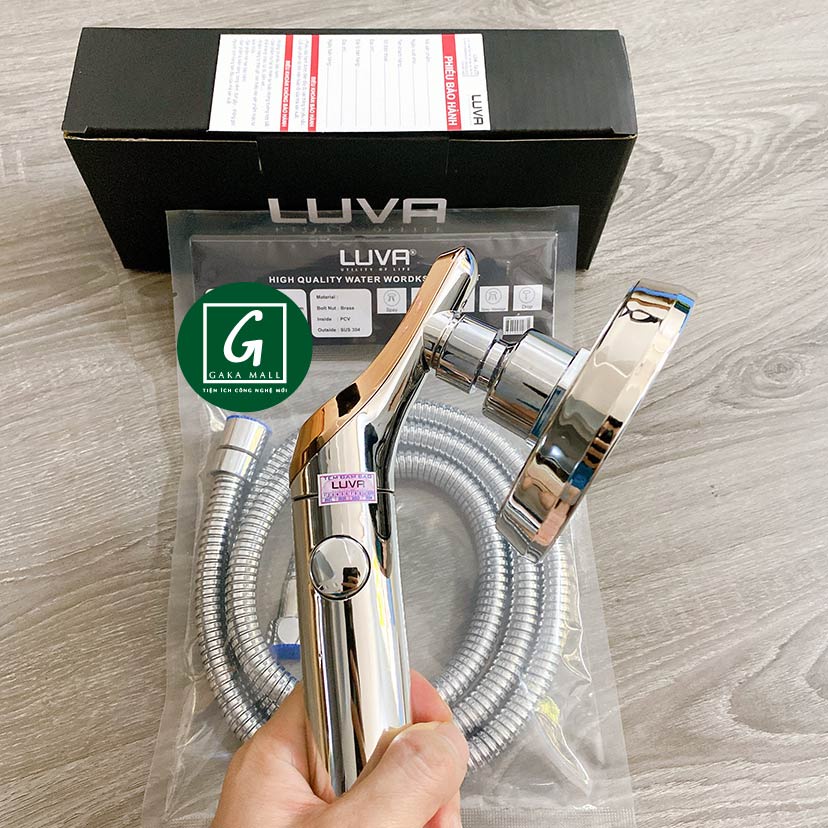 Vòi hoa sen Luva VS6 kèm dây sen Luva inox 304, dài 1.5m, BH 1 năm, đổi lỗi 30 ngày