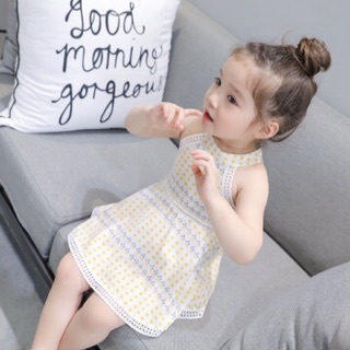 💥(ẢNH THẬT 100%) Váy chấm bi khoét tay bé gái