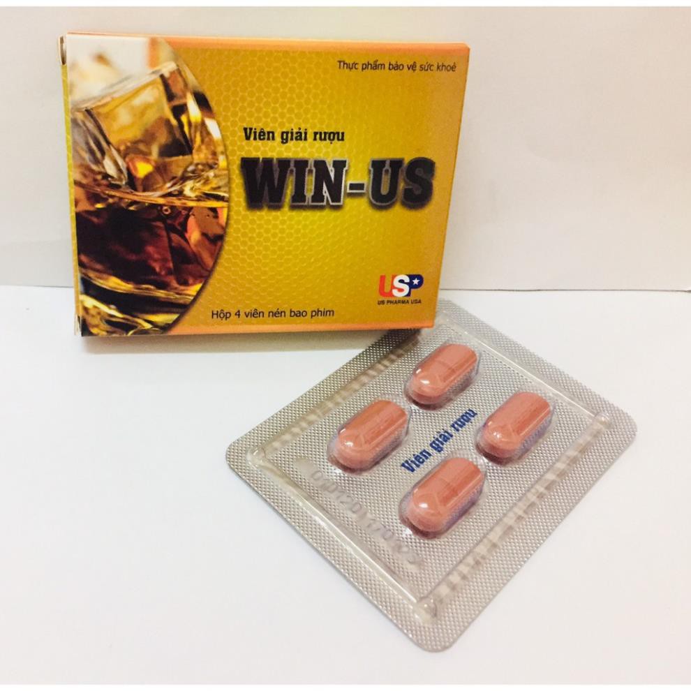 [CHÍNH HÃNG ] Viên giải rượu  WIN - US - ( hộp 4 viên )