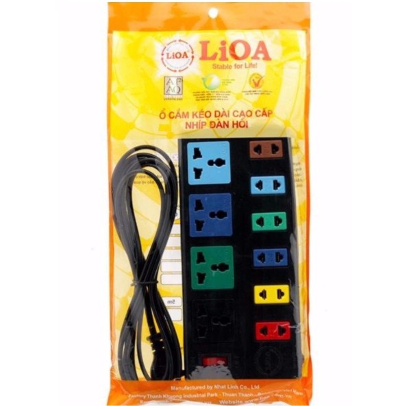 Ổ cắm Lioa 4D6S32 (6 ổ 2 chấu, 4 ổ 3 chấu, dây 3m)