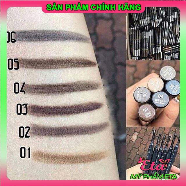 Chì kẻ mày TFS Designing Eyebrow Pencil The Face Shop 2 đầu 01-06 siêu dễ kẻ