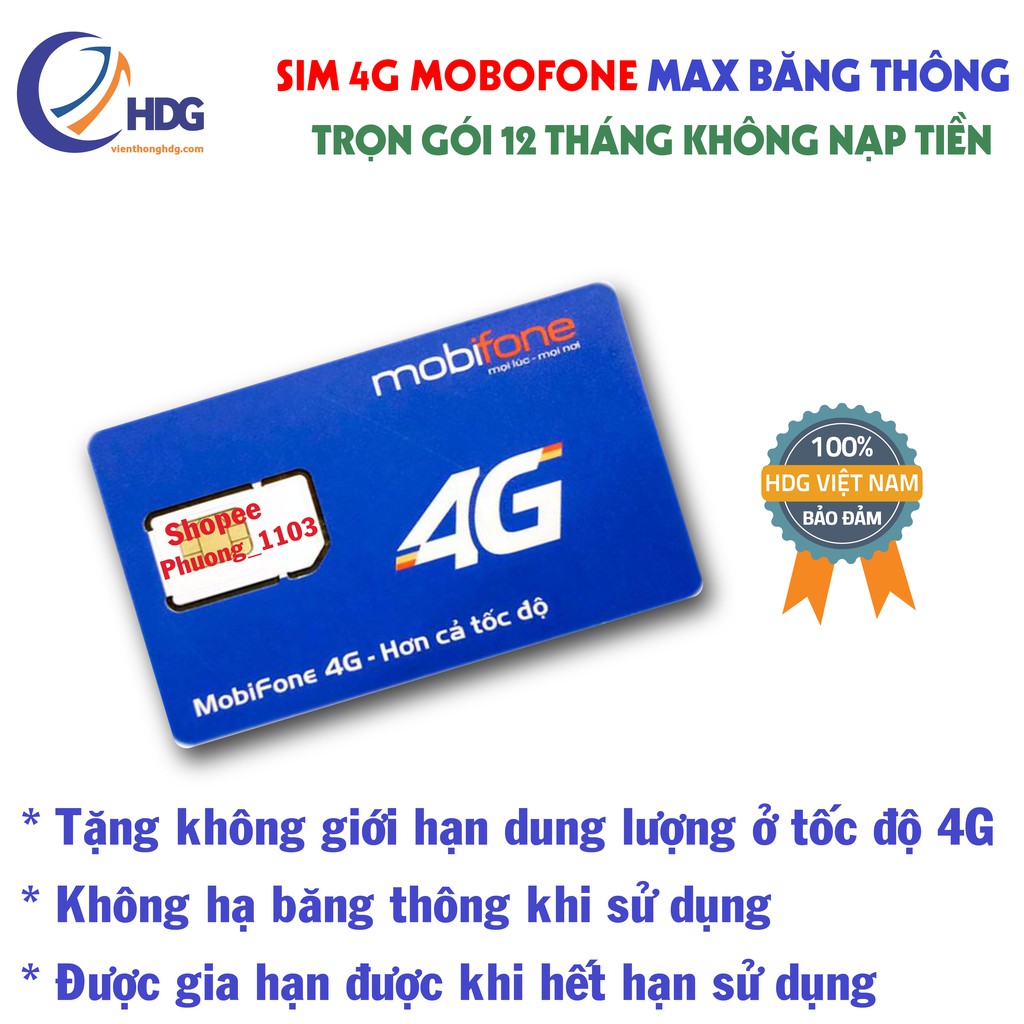 Sim 4g Vpbank51 trọn gói không giới hạn dung lượng