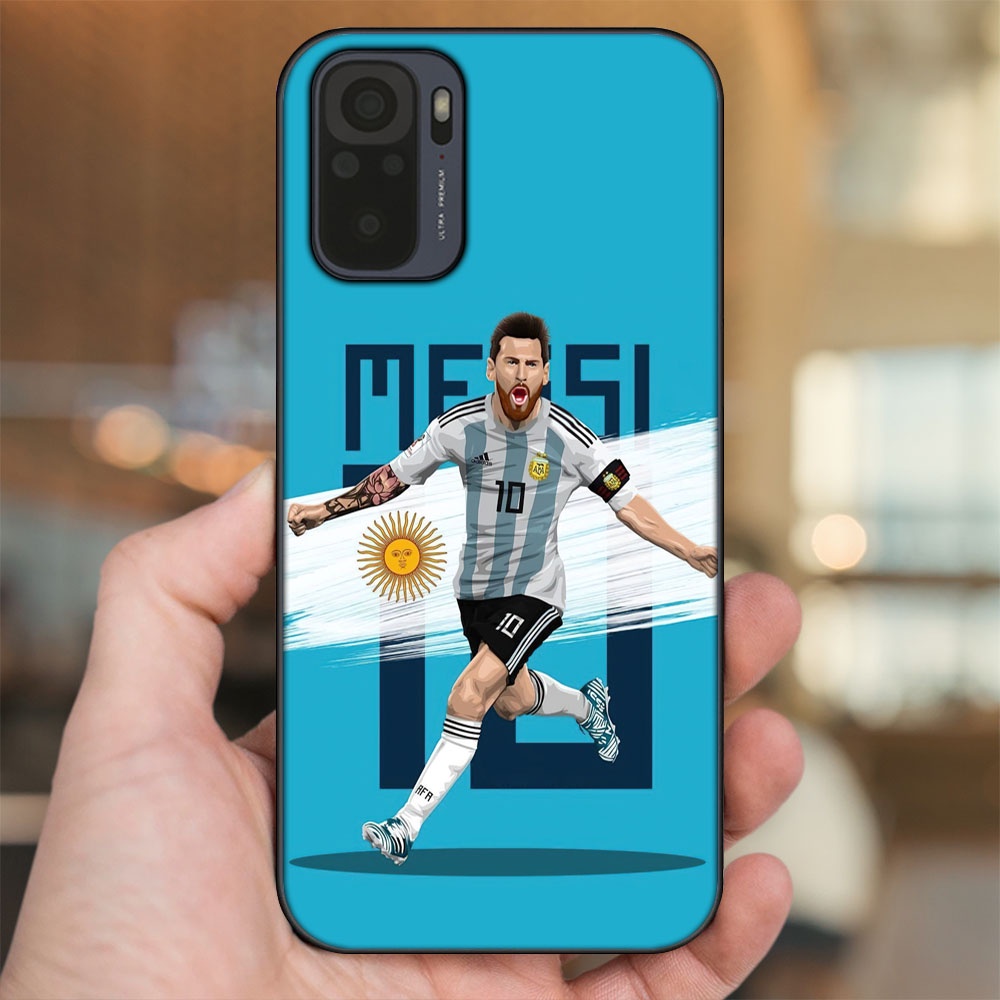 Ốp lưng Xiaomi Redmi Note 10, Note 10s viền đen in hình Lionel Messi Barcelona PSG