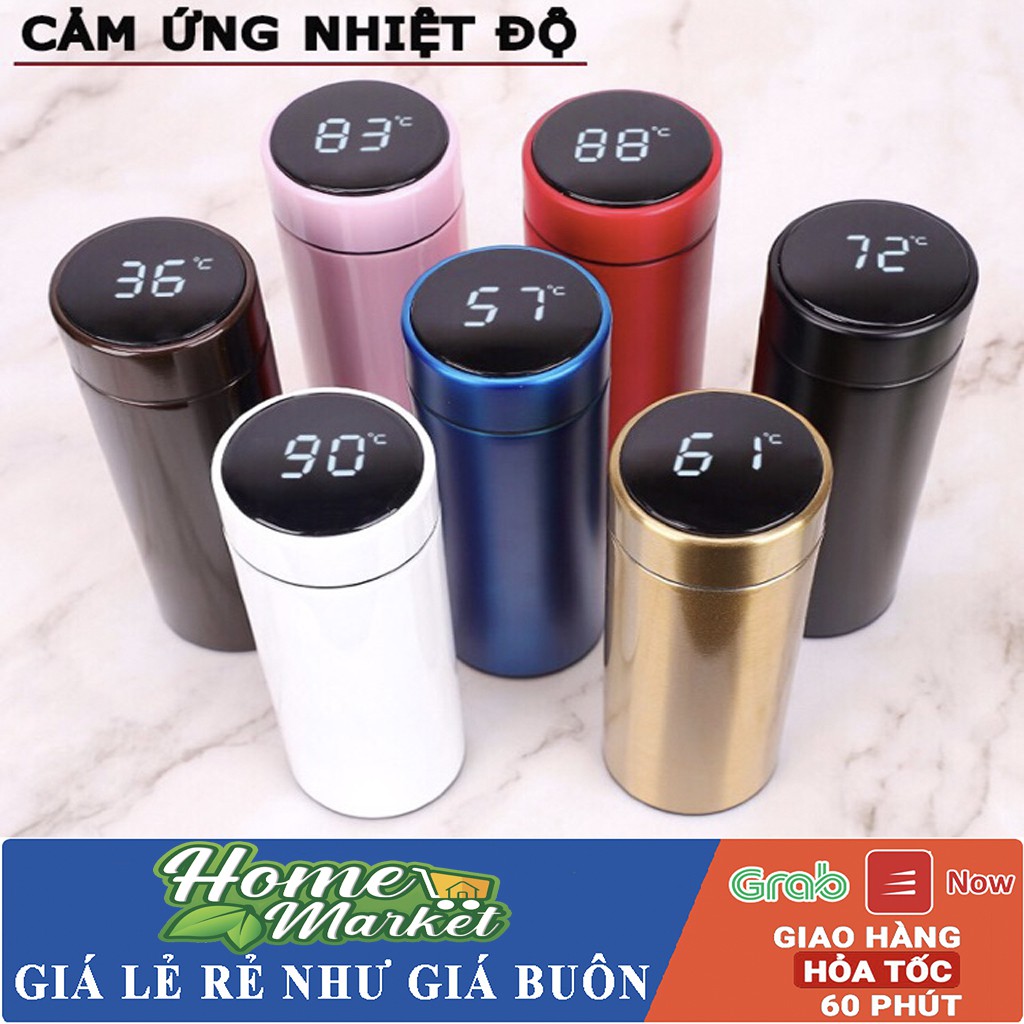 Bình Giữ Nhiệt 500ml Nắp Cảm Ứng Nhiệt Độ Inox 304 Cao cấp