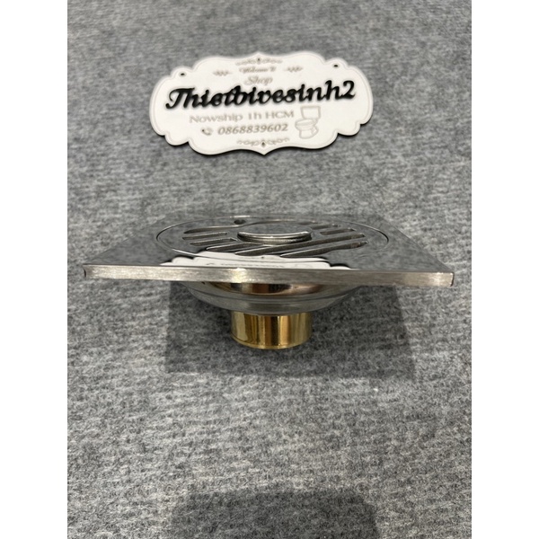 Phễu thoát sàn, hố ga thu nước chống mùi hôi,côn trùng inox 304 đế đồng dày 5mm ,kèm lỗ thoát máy giặt