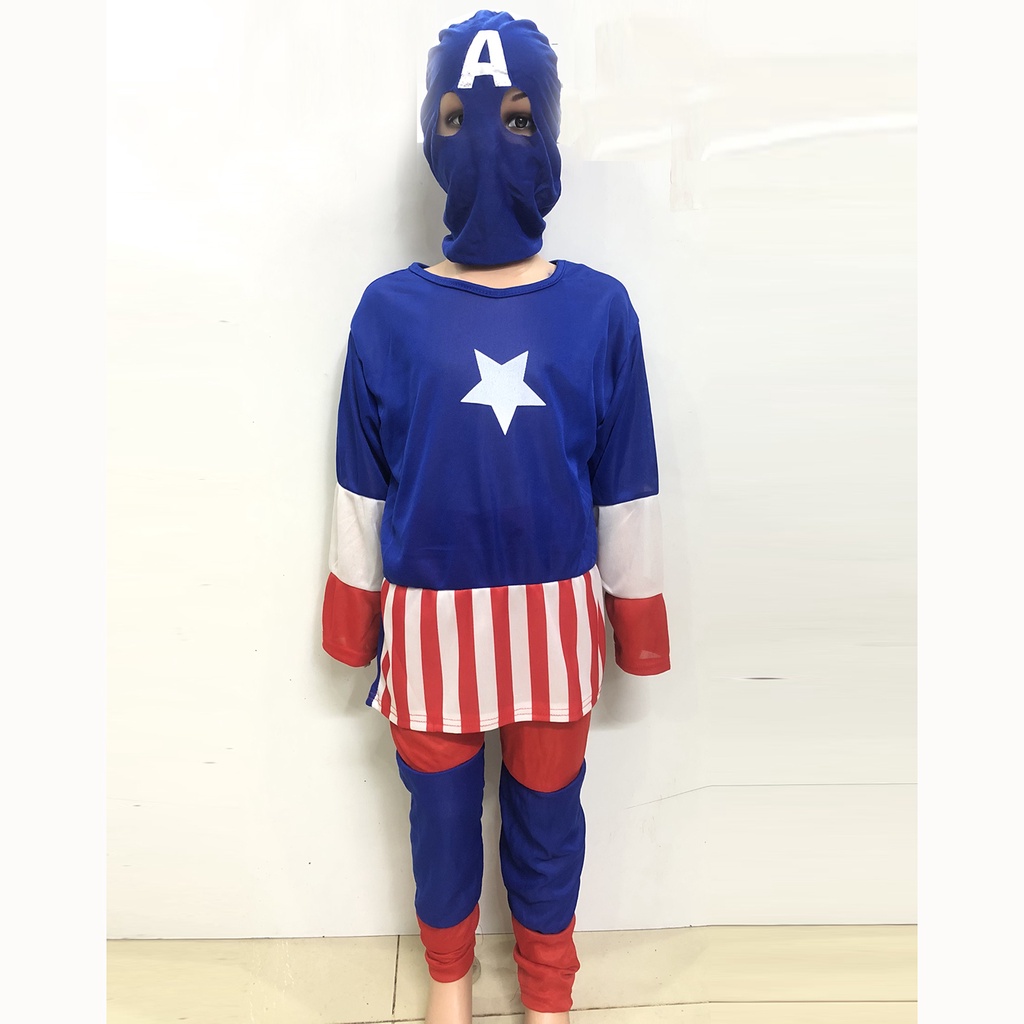 Bộ quần áo đội trưởng Mỹ Captain America cho bé trai hóa trang Halloween