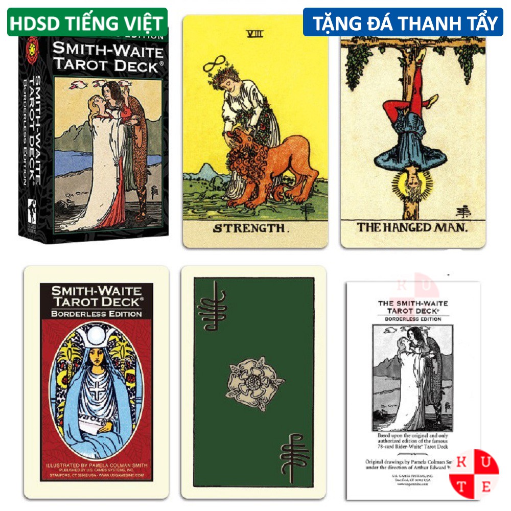 Bài Tarot Waite Smith Borderless Edition 78 Lá Bản Không Viền Tặng Hướng Dẫn Tiếng Việt Và Đá Thanh Tẩy