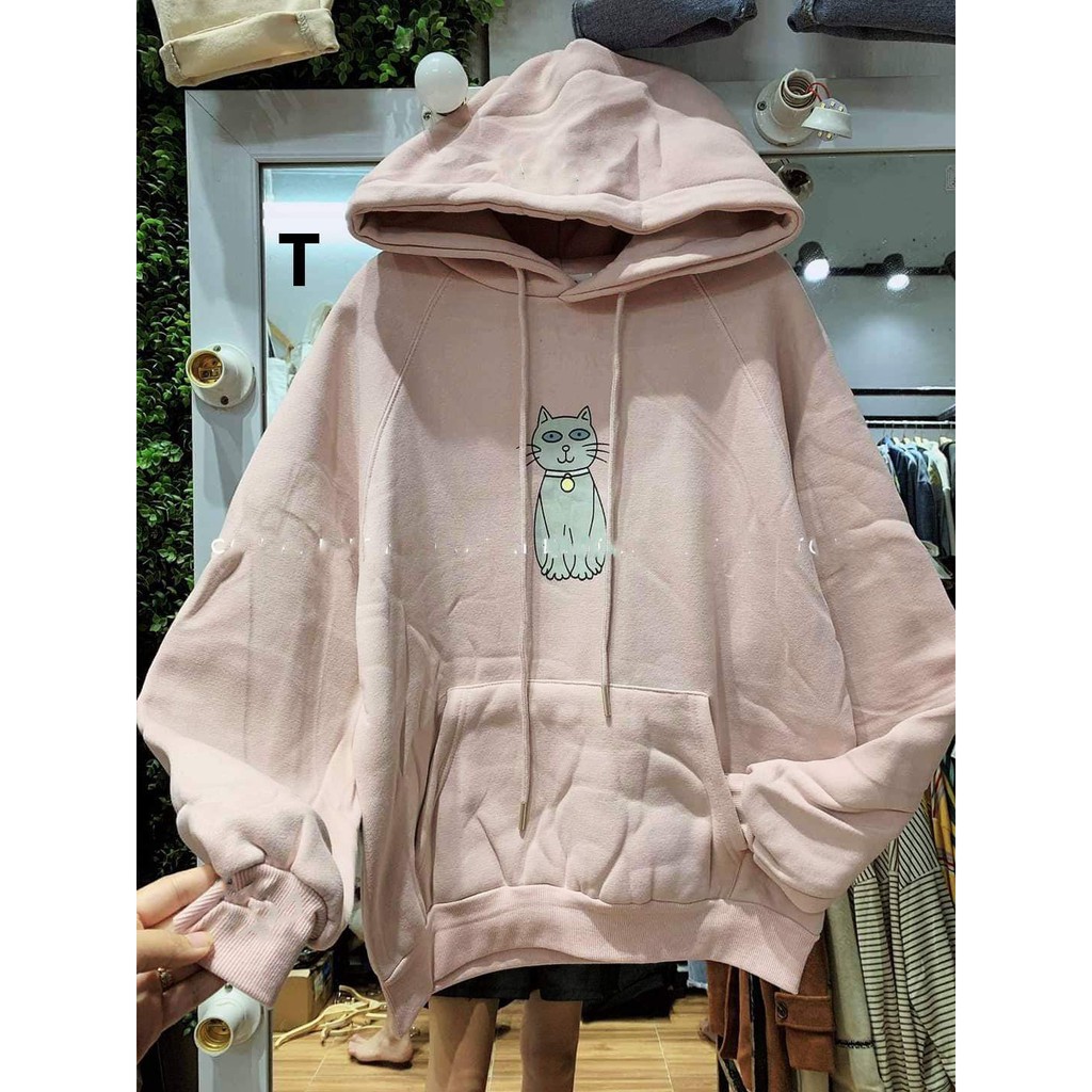 Áo hoodie mèo đeo chuông DTR1119