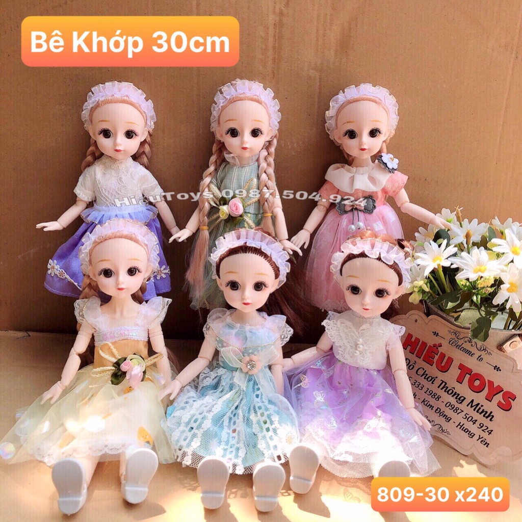 Búp Bê Mắt Đá 4d Xinh  Xắn Có Khớp Cao 30cm Váy Thiết Kế Thời Trang Đồ Chơi cho Bé Gái Hiếu Toys