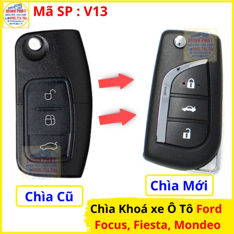 Chìa Khoá Gập xe Ô Tô Ford Focus, Fiesta, Mondeo