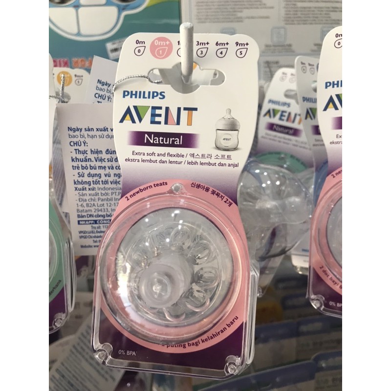 Núm ti thiết kế tự nhiên Philips Avent chính hãng đủ kích thước