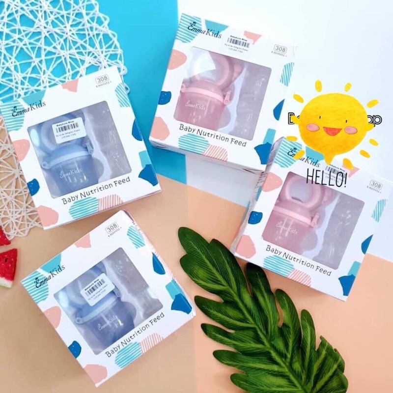 Túi nhai ăn dặm silicone agg- emakisd dành cho bé tập nhai tránh bị hóc