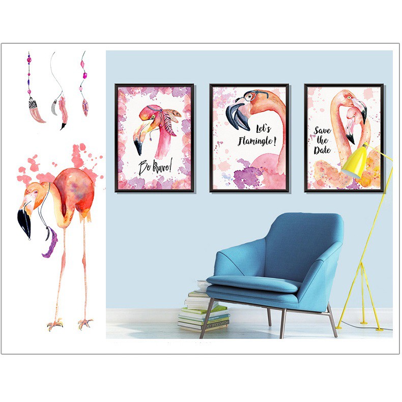 Decal tranh 3D ngỗng cưới Save the date AmyShop DCS052 ( 45 x 106 cm)