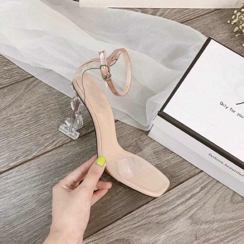 [Sỉ rẻ] Giày sandal cao gót 9p quai trong YS trong bít gót hàng hot bao giá shopee