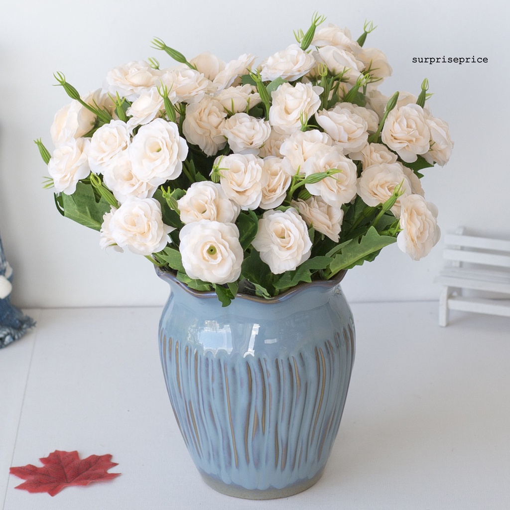 【SPP】 Nhánh hoa hồng nhân tạo bằng lụa đẹp mắt sống động như thật đẹp mắt để bàn làm việc