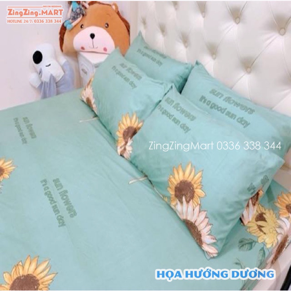 Bộ Ga Gối Poly Ga trải giường | Bộ Drap giường - Họa Tiết Hoa Đẹp Nhã Nhặn - ZingZingMart