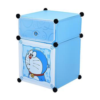 Tủ nhựa lắp ghép mini 2 tầng để đầu giường (màu xanh)