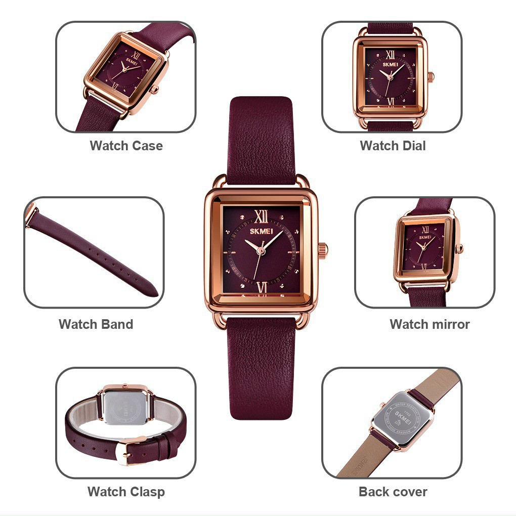 Đồng Hồ Nữ Thời Trang Skmei SK06 Chính Hãng Dây Da Cao Cấp Chống Nước Tốt