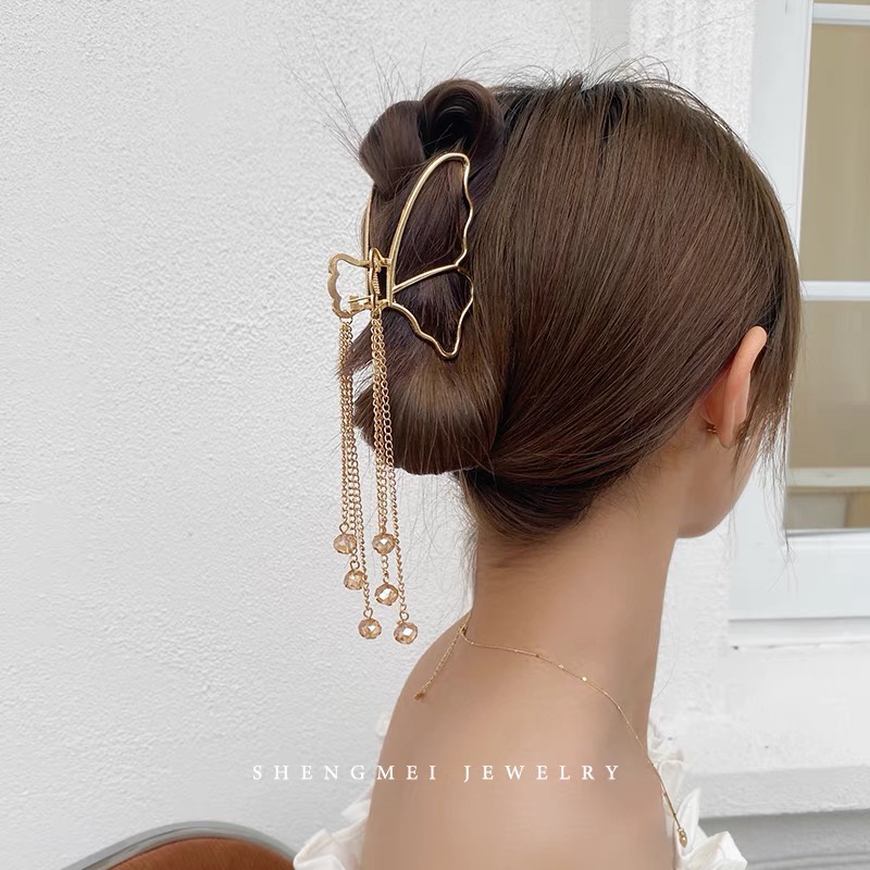 Simple and exquisite butterfly pendant temperament net red 2021 new female hairpin F316