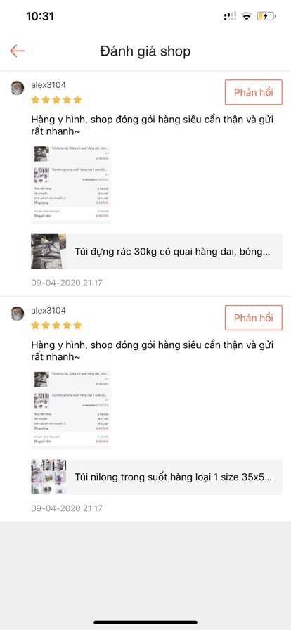 Túi trong suốt size 20.30 hàng loại 1